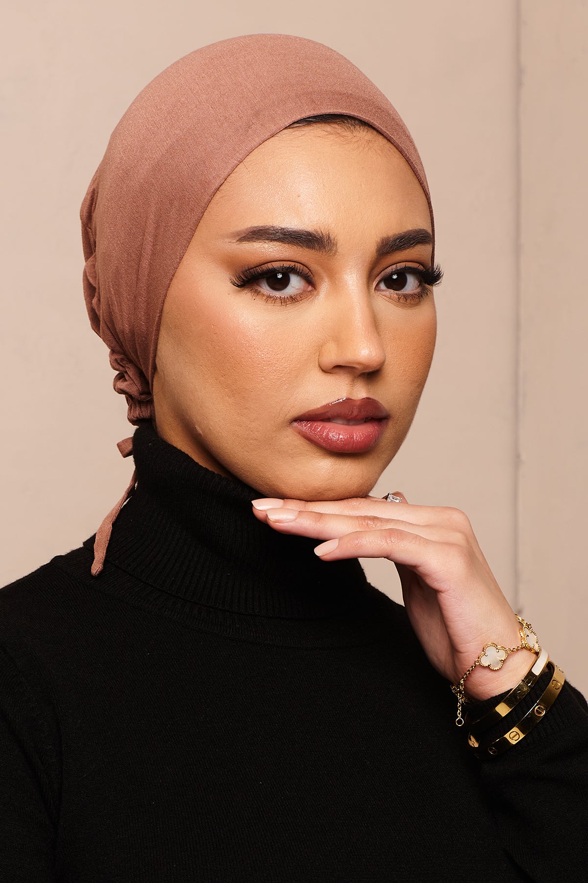 Casquette Hijab en Coton Noir