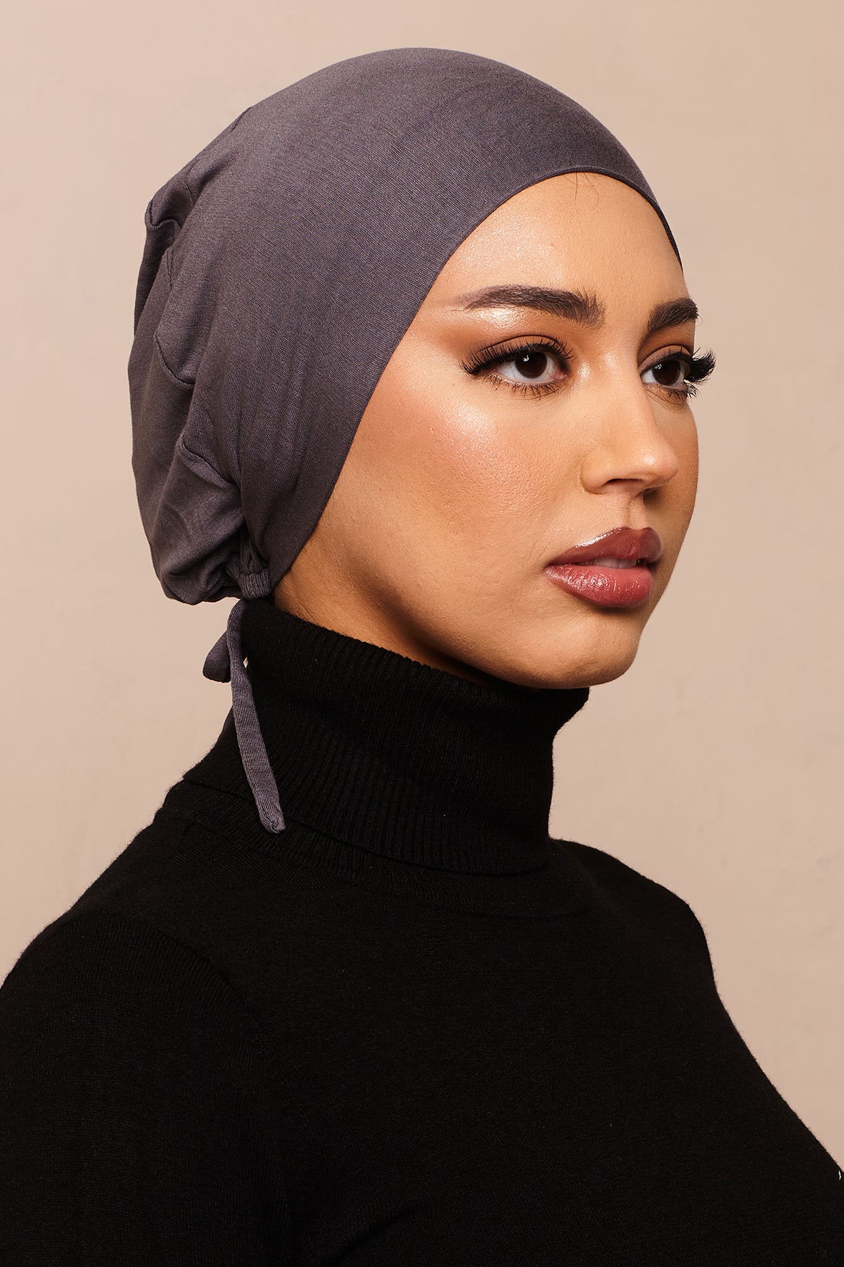 Charcoal Bamboo Jersey Hijab Cap