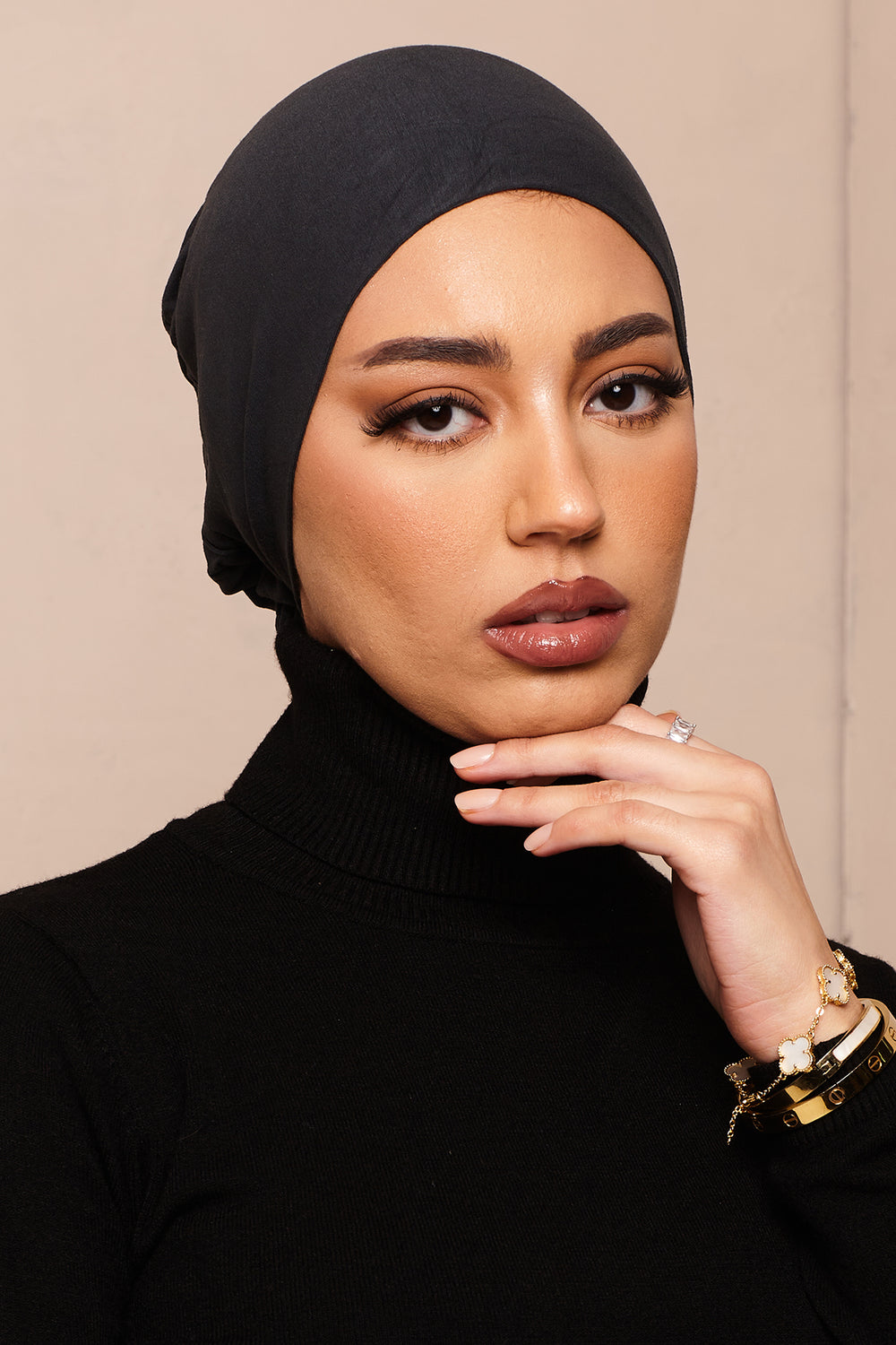 Dark Sea Scrunchie Bamboo Jersey Hijab Cap - CAVE