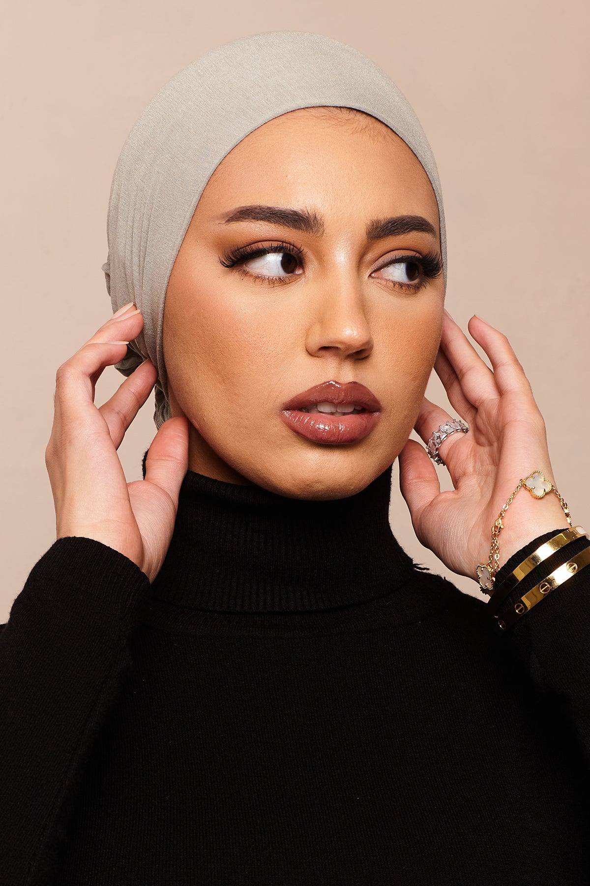 Casquette Hijab en Coton Noir