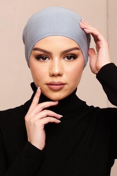 Blue Blizzard Scrunchie Bamboo Jersey Hijab Cap