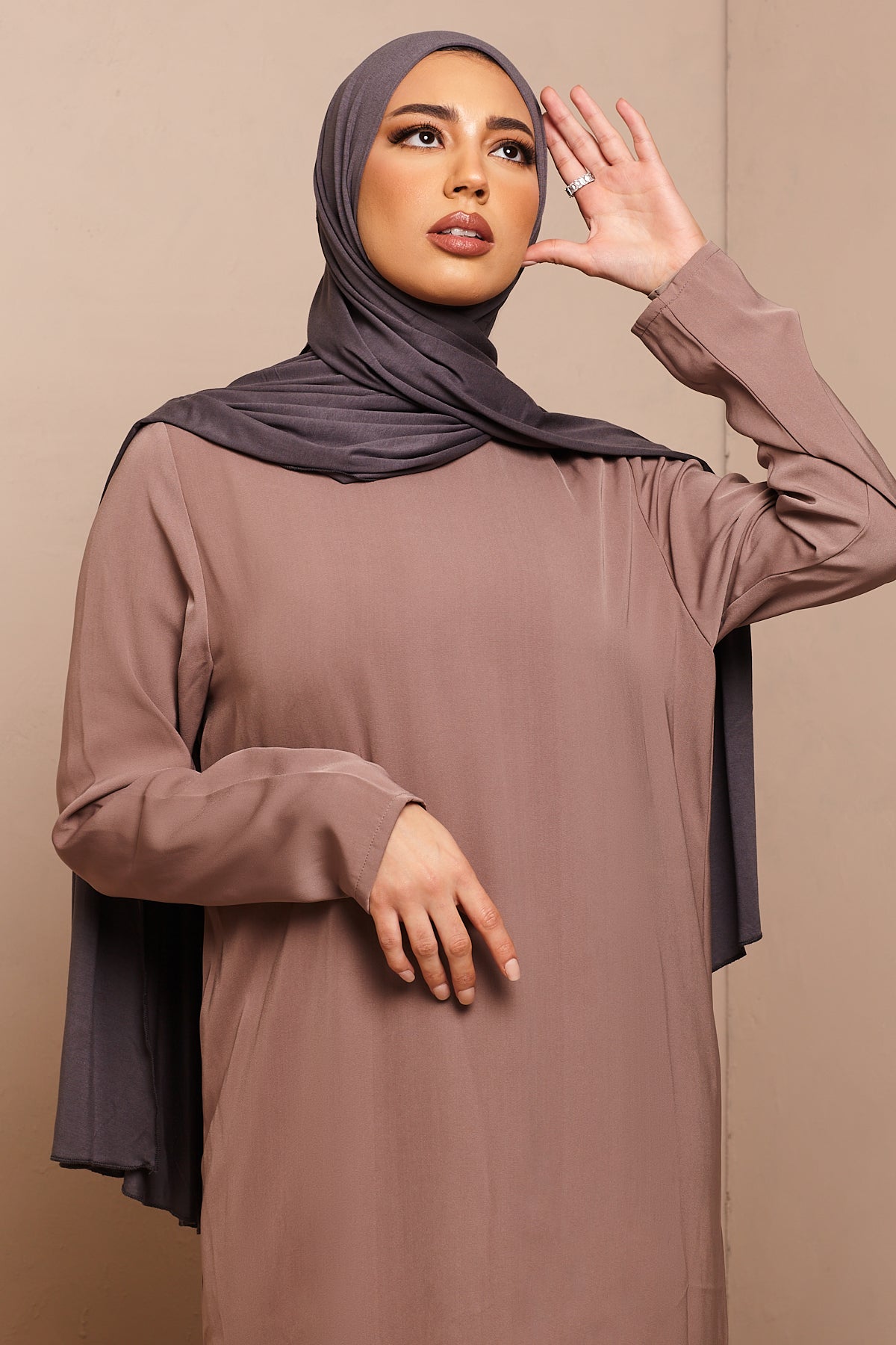 Hijab en jersey doux marron chocolat