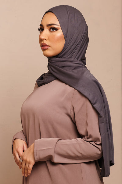 Hijab en jersey doux marron chocolat