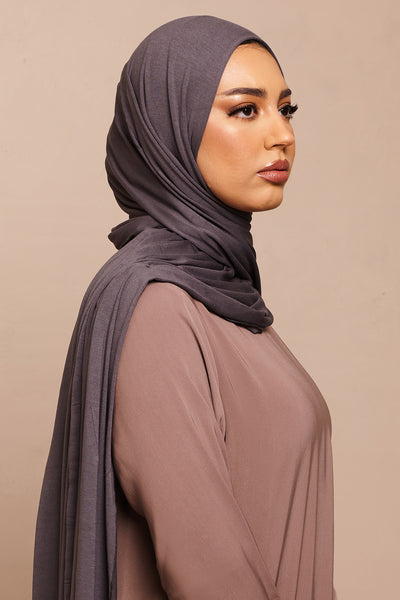 Charcoal Bamboo Jersey Hijab