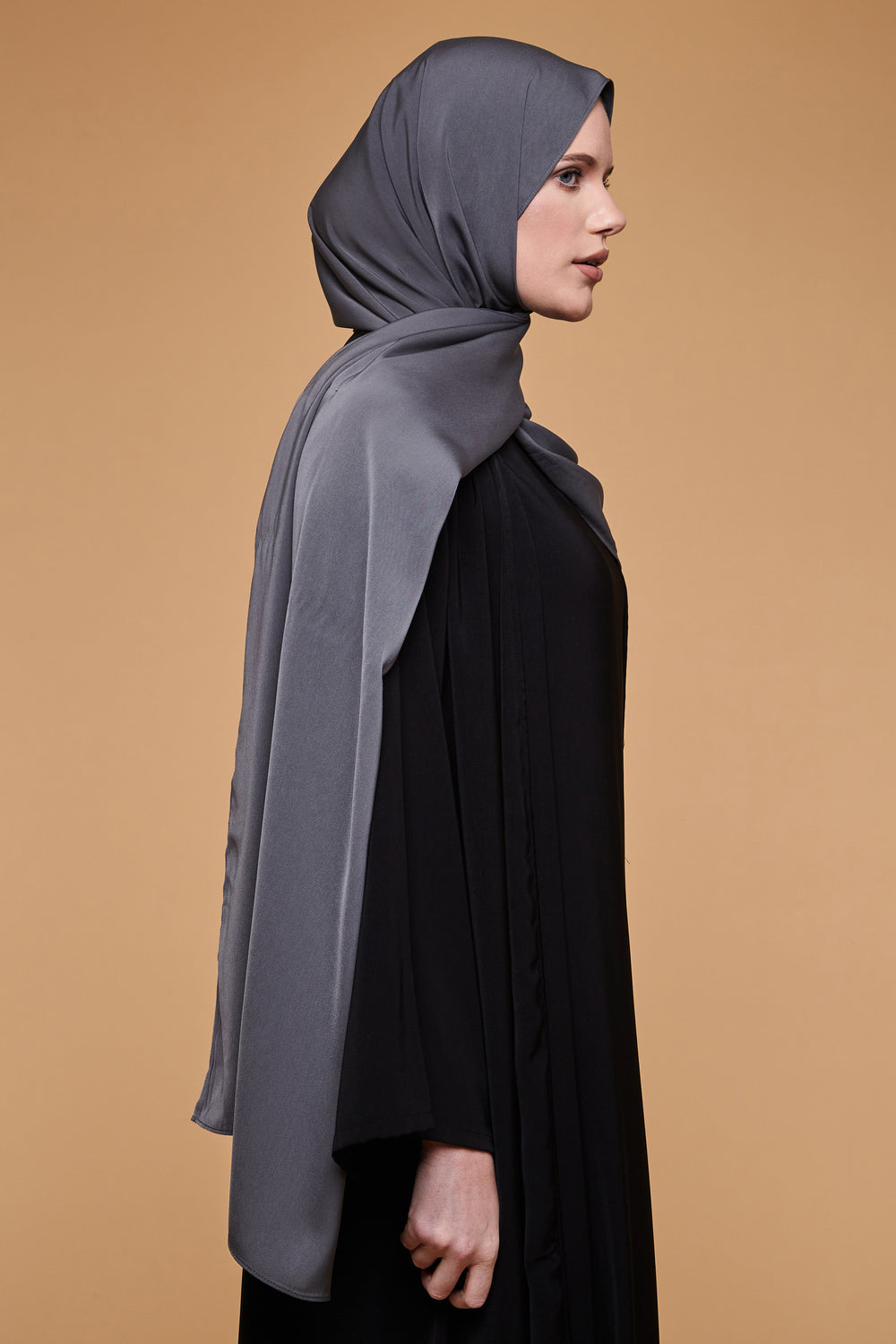 Charcoal Soft Crepe Hijab - CAVE
