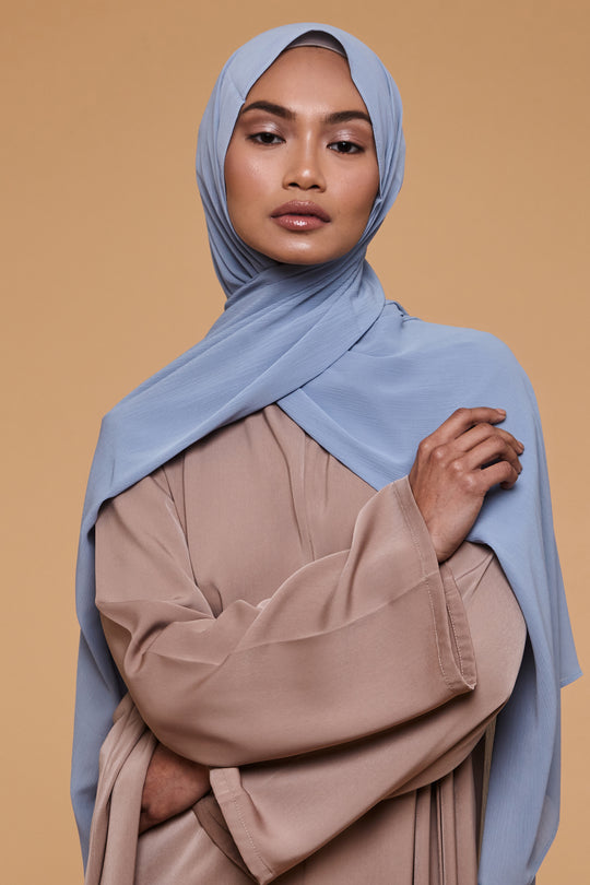 Dusty Blue Crinkle Soft Crepe Hijab