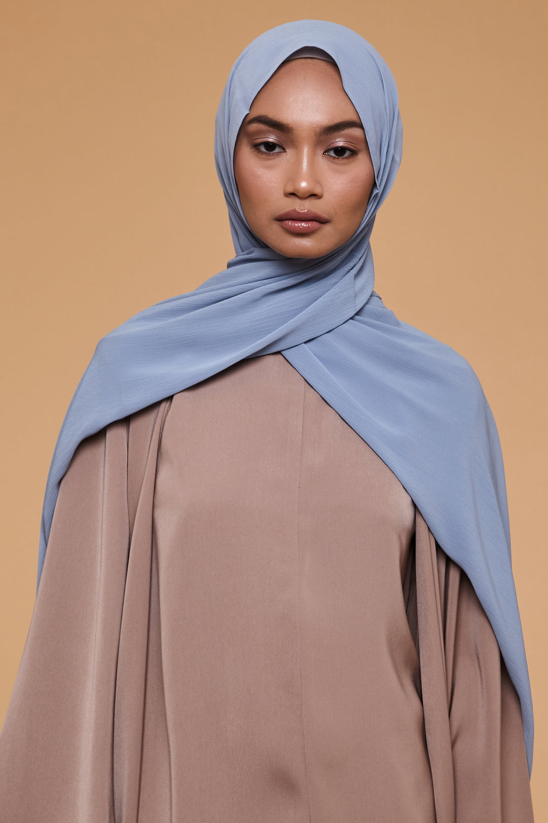 Dusty Blue Crinkle Soft Crepe Hijab