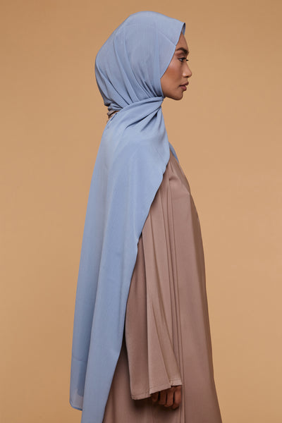 Dusty Blue Crinkle Soft Crepe Hijab