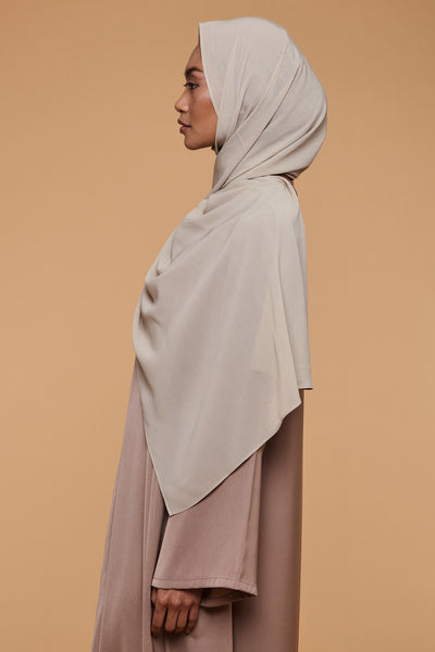 Light Khaki Crinkle Soft Crepe Hijab