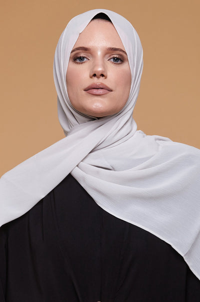 Moon Grey Crinkle Soft Crepe Hijab