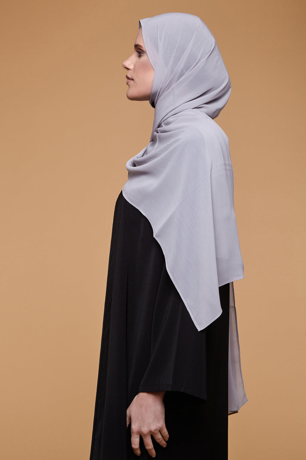 Opal Grey Crinkle Soft Crepe Hijab - CAVE