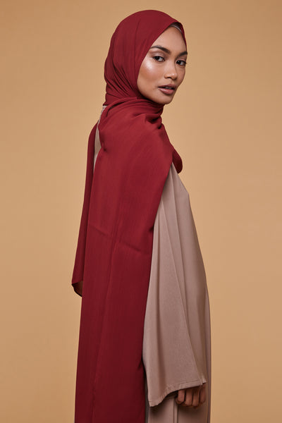 Rosewood Crinkle Soft Crepe Hijab