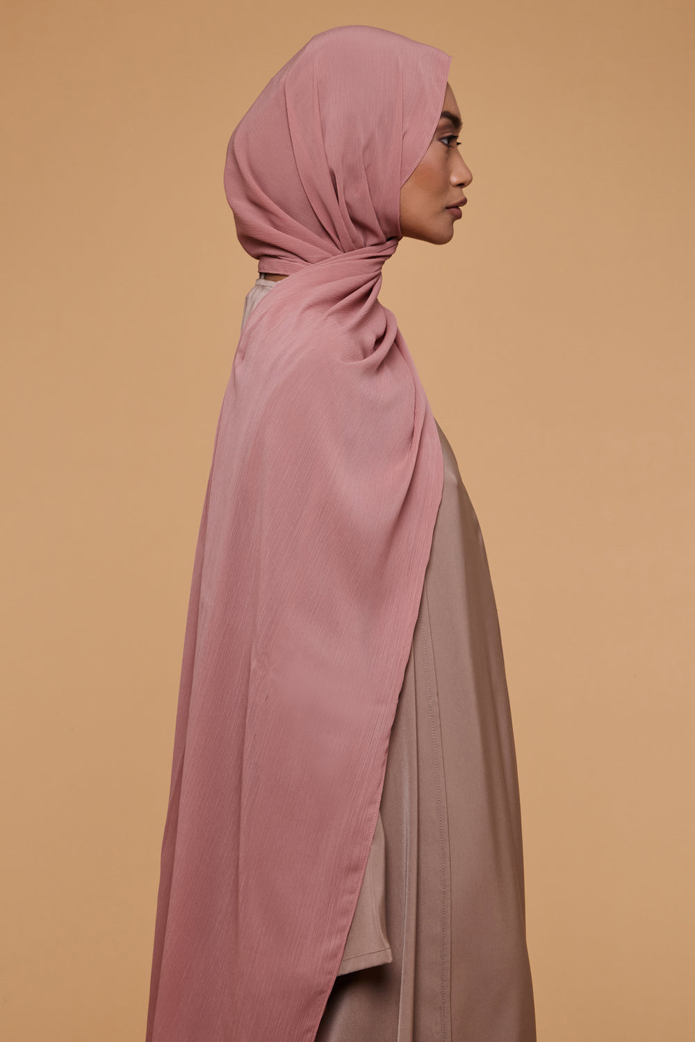 Ash Rose Crinkle Soft Crepe Hijab - CAVE