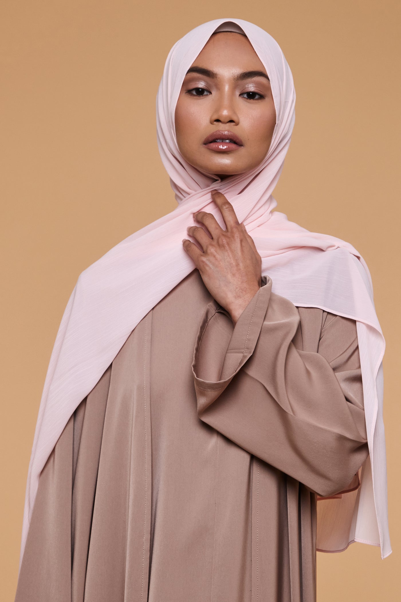 Rose Quartz Crinkle Soft Crepe Hijab