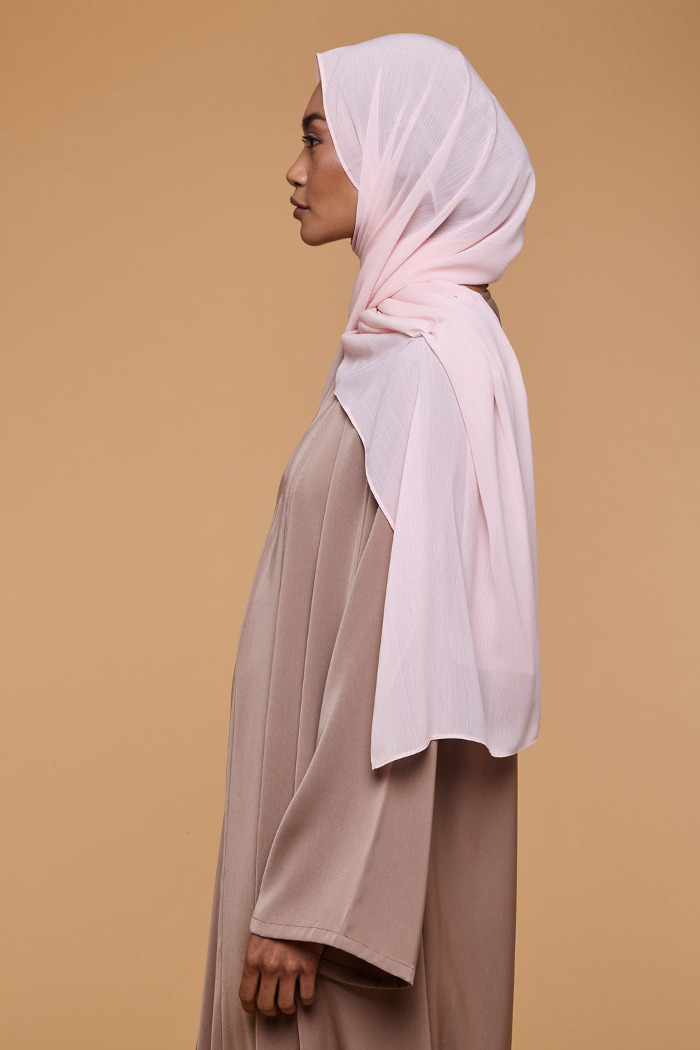 Rose Quartz Crinkle Soft Crepe Hijab - CAVE