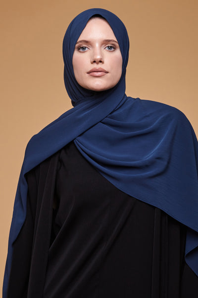 Space Navy Crinkle Soft Crepe Hijab
