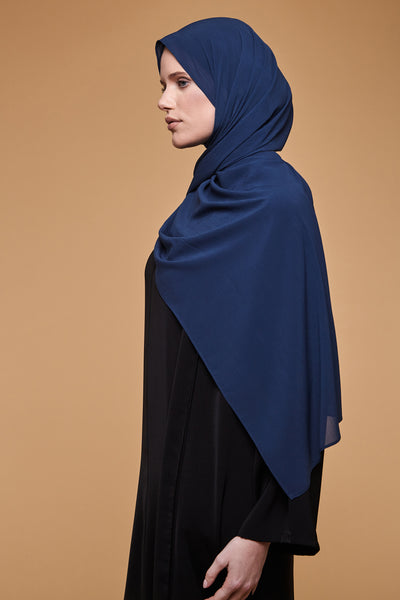Space Navy Crinkle Soft Crepe Hijab