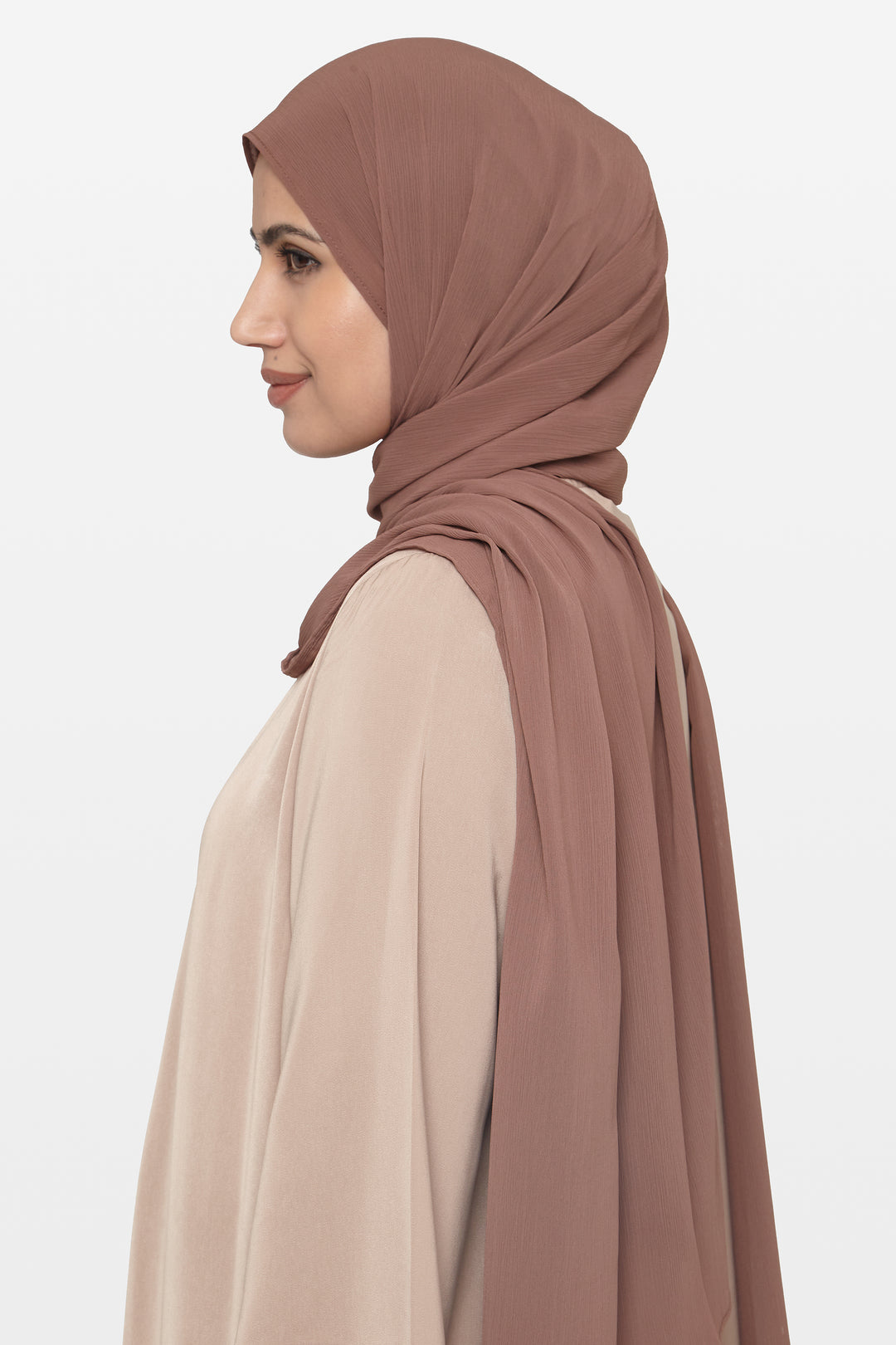 Chocolate Brown Soft Crepe Crinkle Hijab