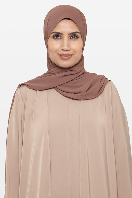Chocolate Brown Soft Crepe Crinkle Hijab