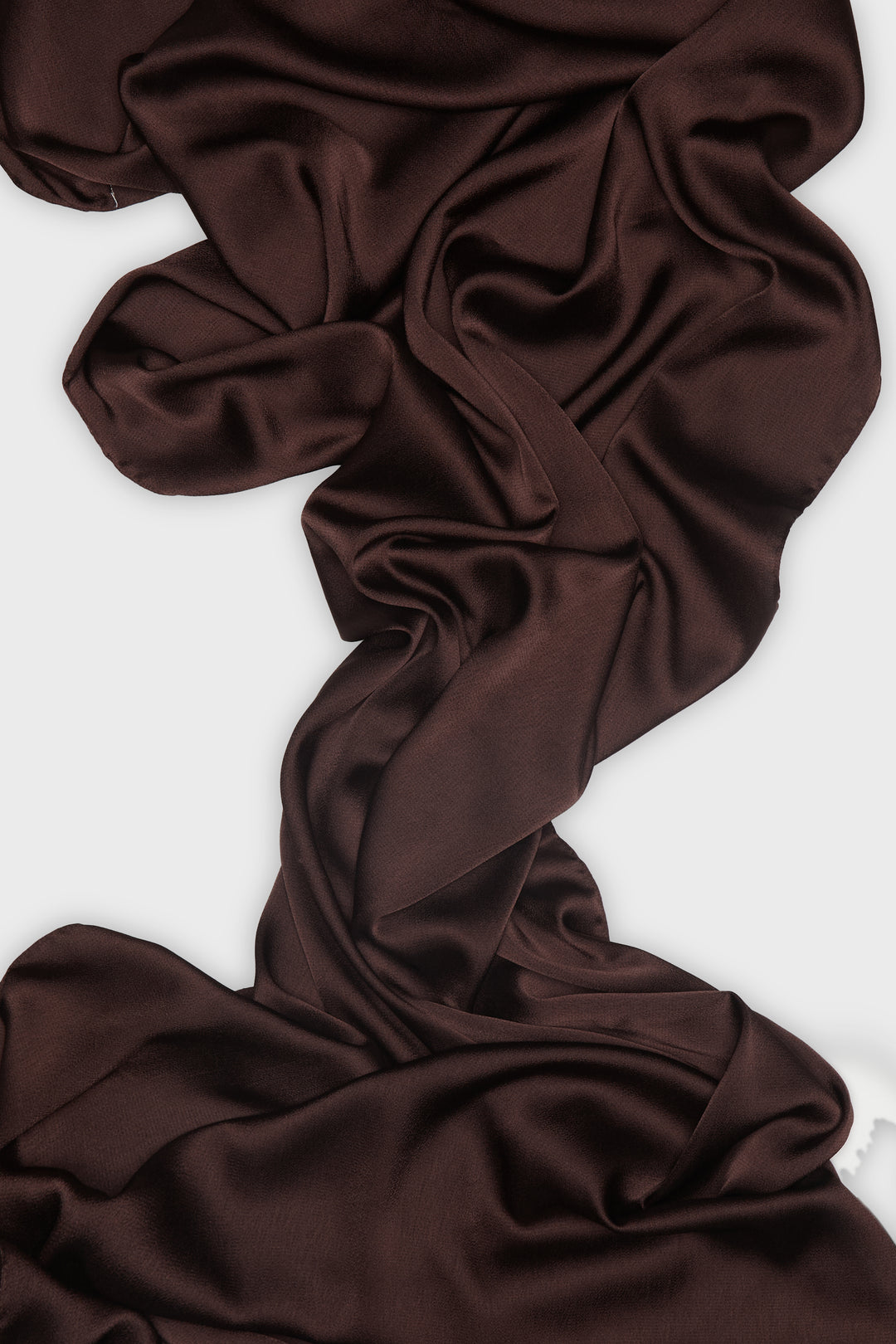 Chocolate Brown Grain Satin Hijab - CAVE