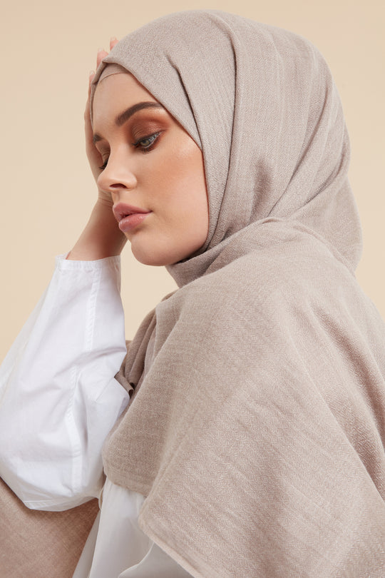 Beige Cotton & Wool Hijab - CAVE