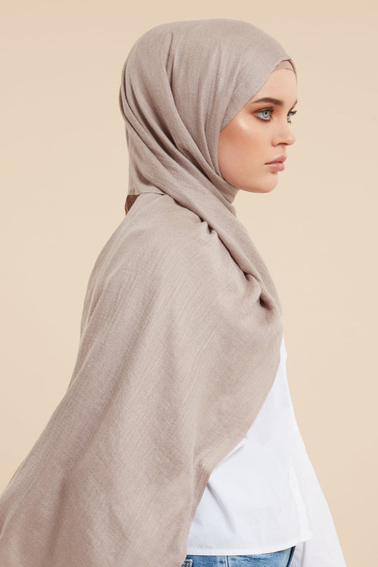 Beige Cotton & Wool Hijab - CAVE