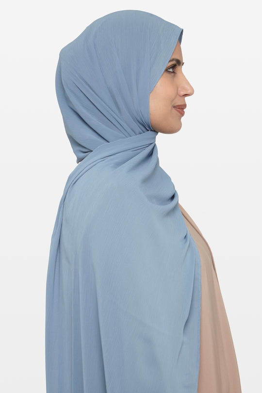 Denim Soft Crepe Crinkle Hijab