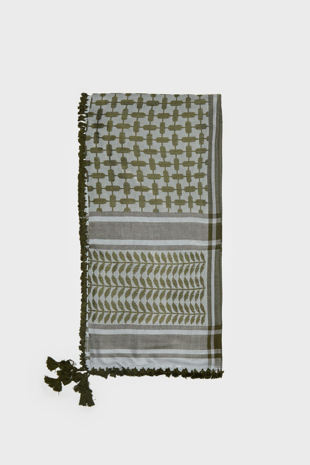 Emerald Green & Silver Bamboo Keffiyeh Scarf - CAVE