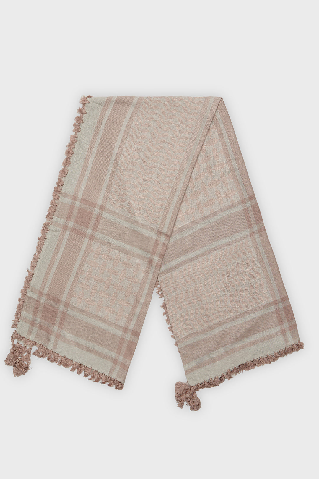 Wind Grey & Shadow Rose Bamboo Keffiyeh Scarf