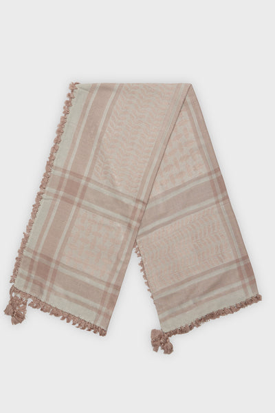 Wind Grey & Shadow Rose Bamboo Keffiyeh Scarf