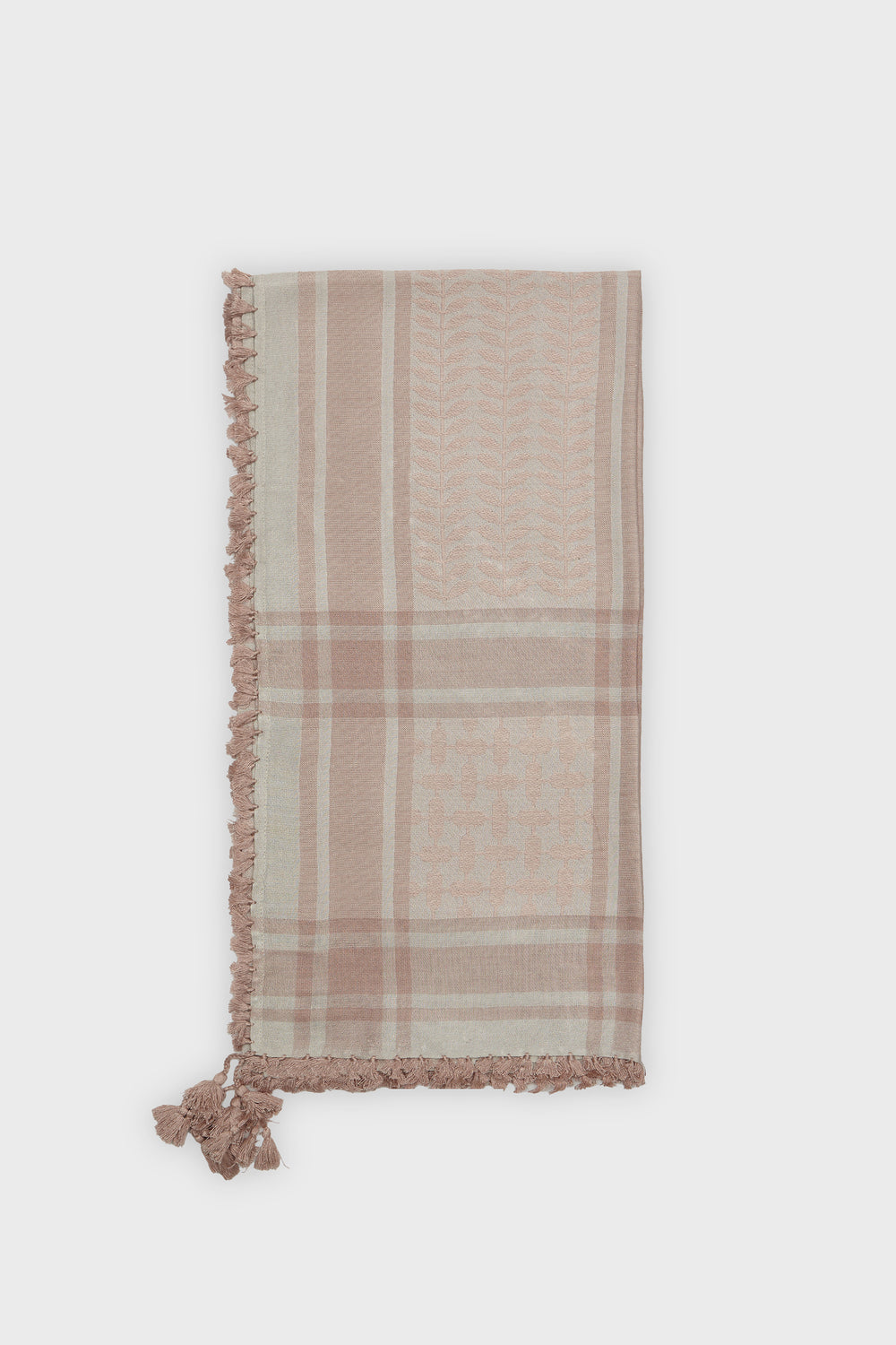 Wind Grey & Shadow Rose Bamboo Keffiyeh Scarf
