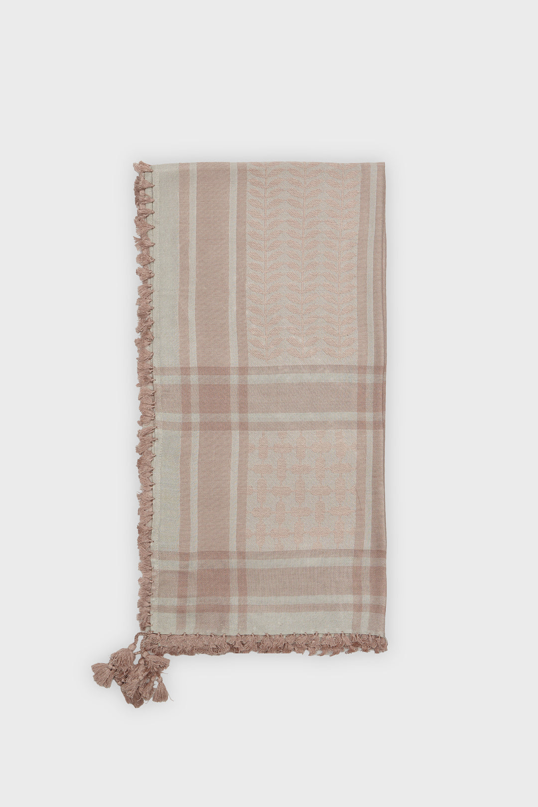 Wind Grey & Shadow Rose Bamboo Keffiyeh Scarf