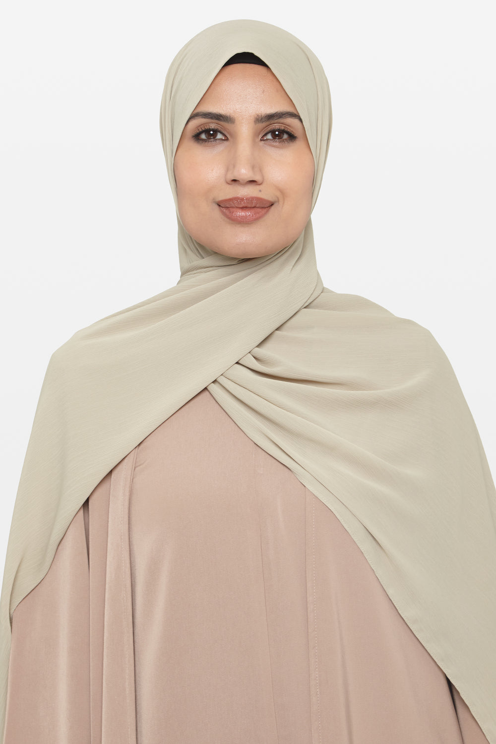 Khaki Stone Crinkle Soft Crepe Hijab - CAVE