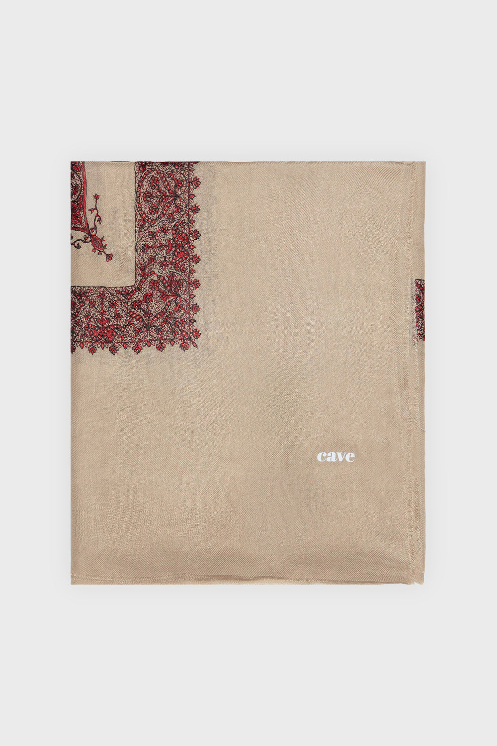 Latte Gold & Burgundy Yemeni Shemagh - CAVE