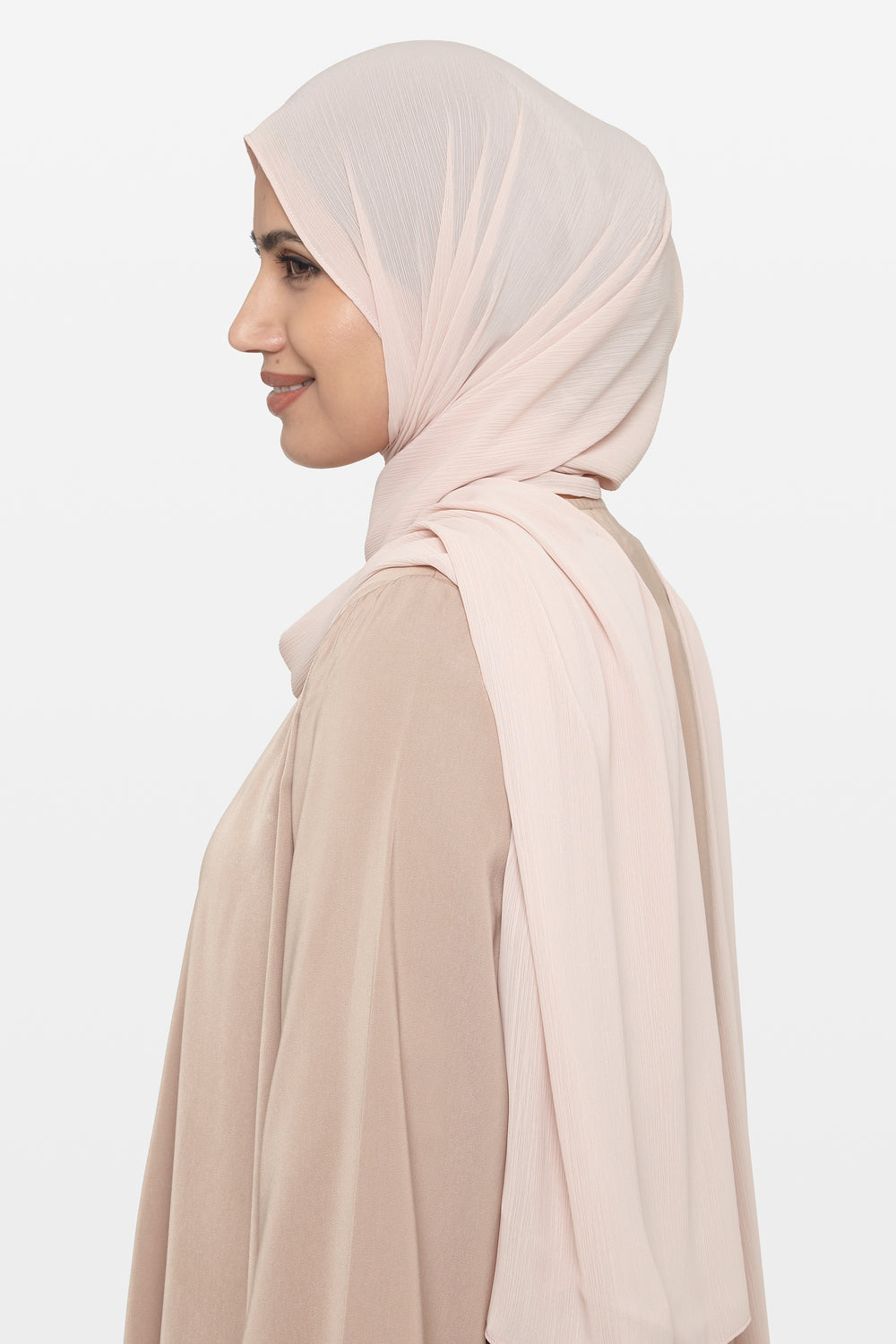 Latte Crinkle Soft Crepe Hijab - CAVE