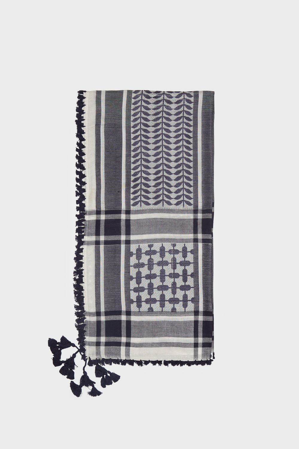 Maritime Blue & Wind Grey Bamboo Keffiyeh Scarf - CAVE