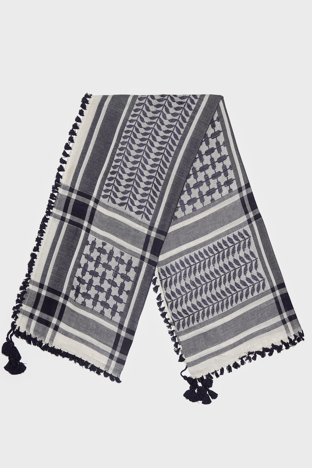 Maritime Blue & Wind Grey Bamboo Keffiyeh Scarf - CAVE