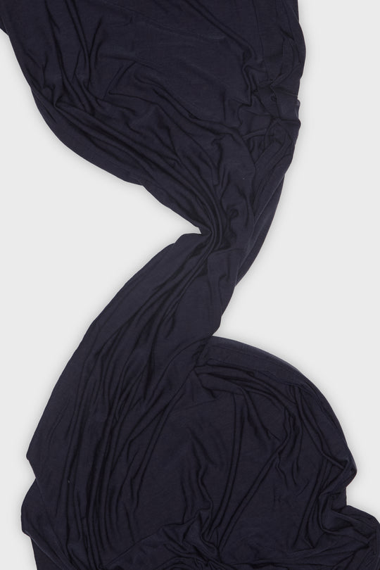 Midnight Blueberry Mulberry Silk Jersey Hijab - CAVE