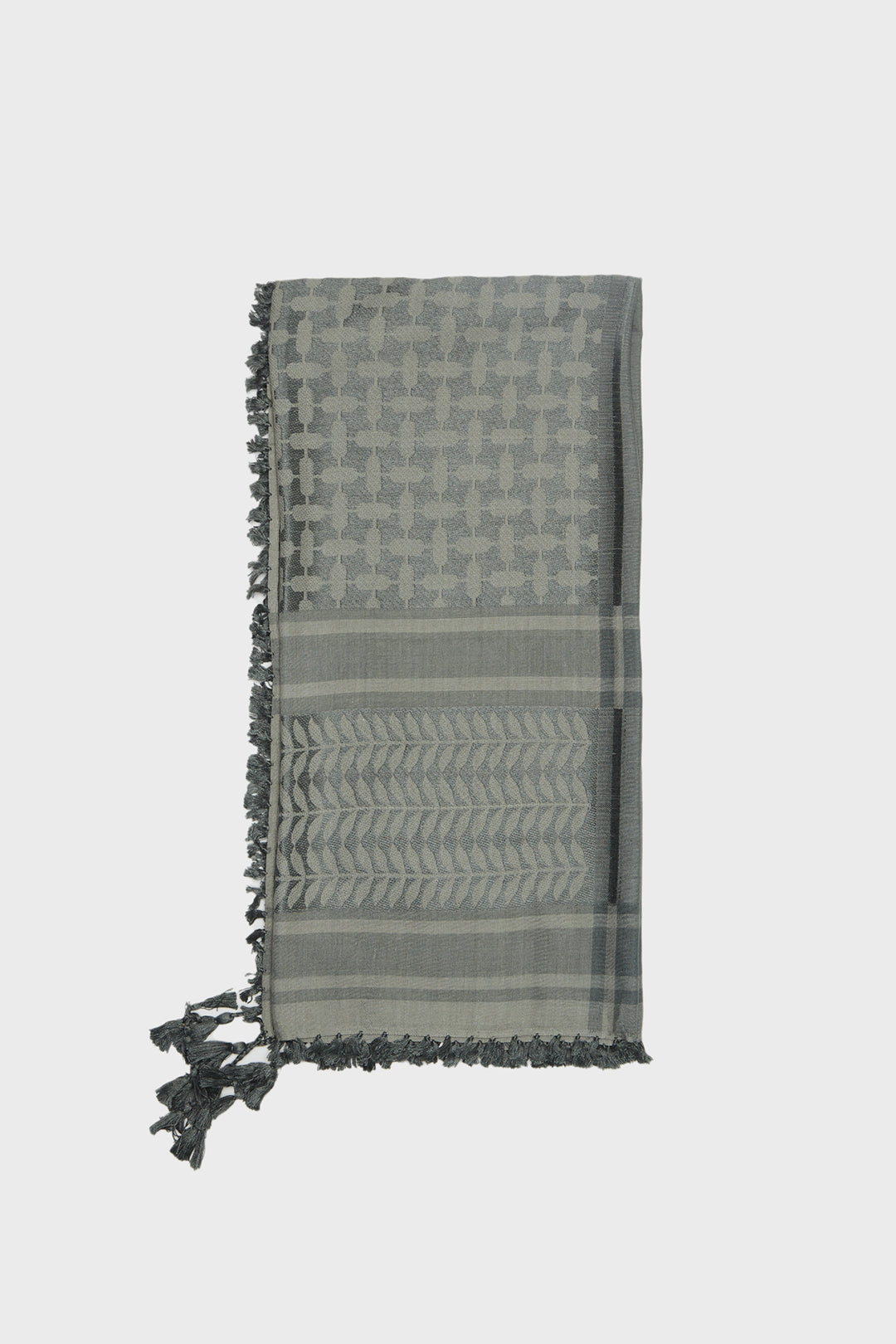 Mint Green & Khaki Bamboo Keffiyeh Scarf