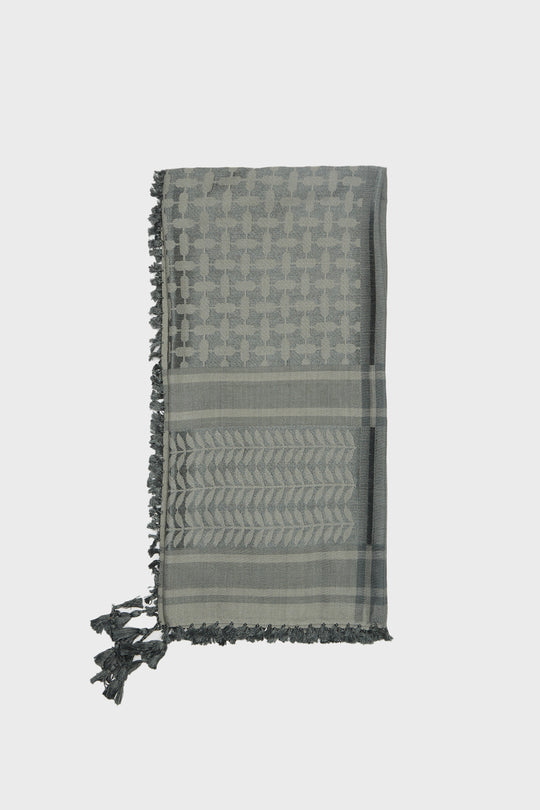 Mint Green & Khaki Bamboo Keffiyeh Scarf