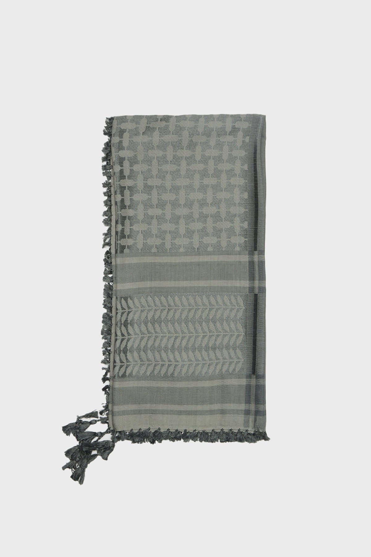 Mint Green & Khaki Bamboo Keffiyeh Scarf