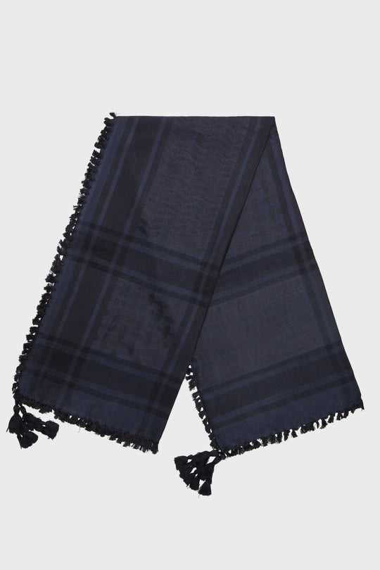 Shadow Blue & Inkwell Bamboo Keffiyeh Scarf
