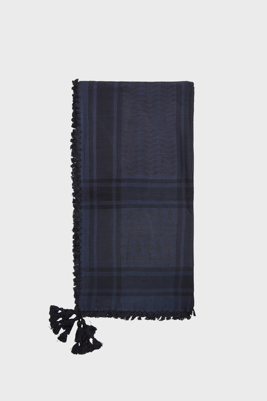 Shadow Blue & Inkwell Bamboo Keffiyeh Scarf