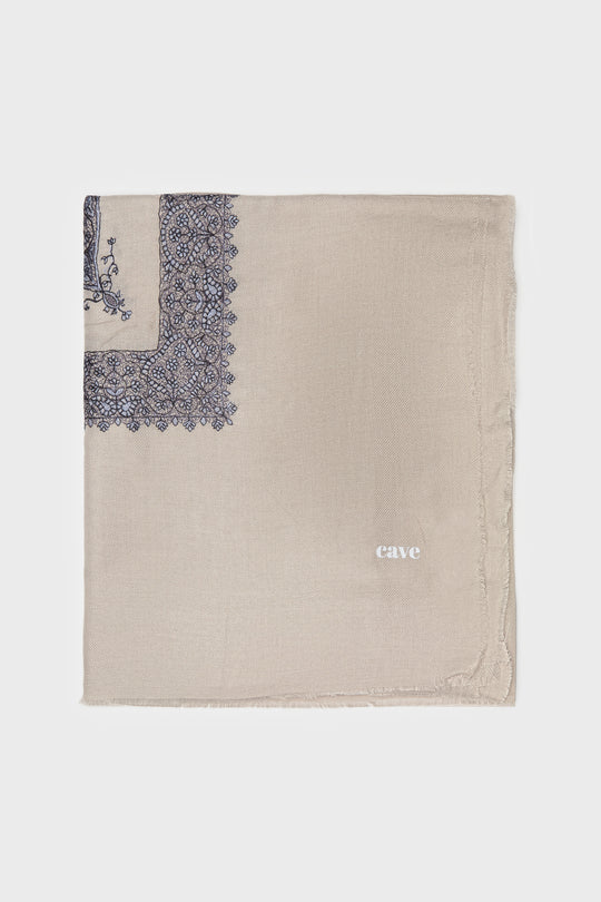 Oat Milk & Silver Mink Yemeni Shemagh - CAVE