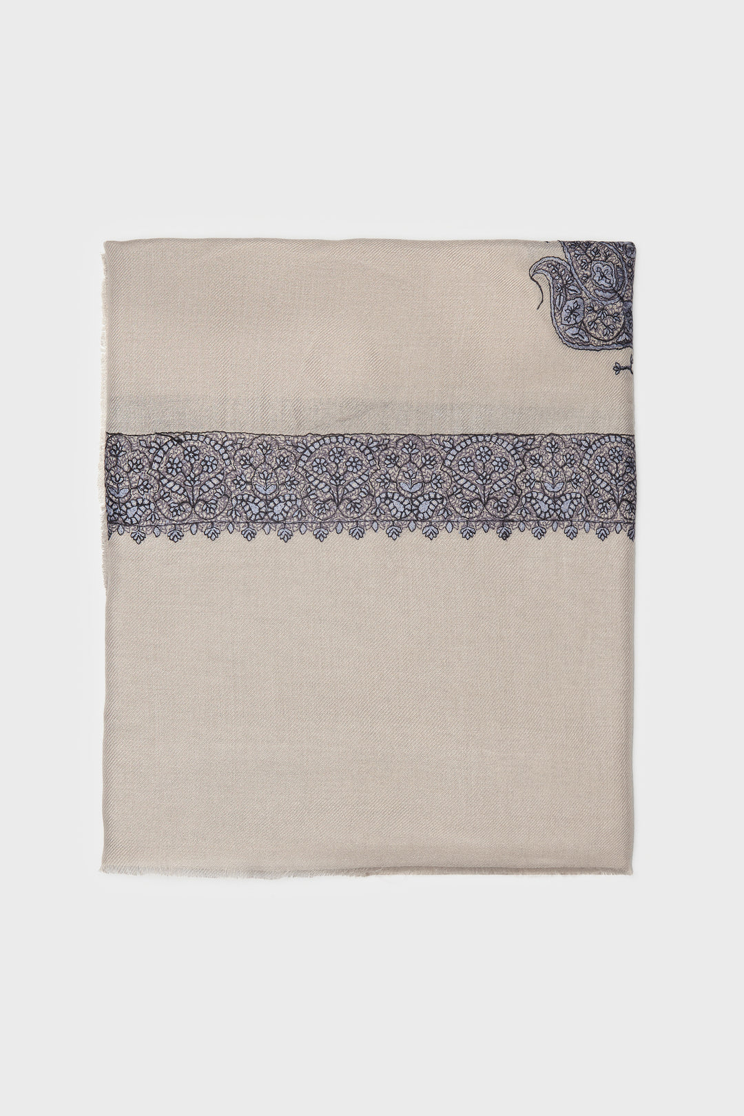 Oat Milk & Silver Mink Yemeni Shemagh - CAVE
