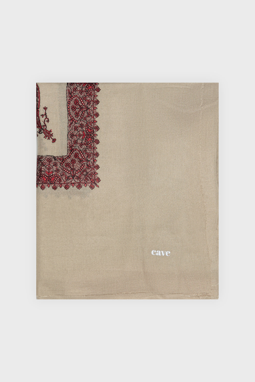 Soft Beige & Burgundy Yemeni Shemagh - CAVE