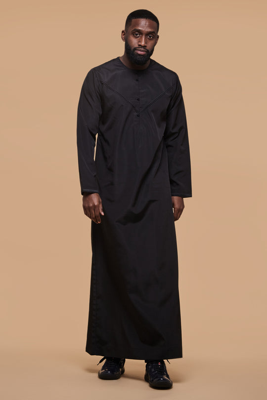 All Black Emirati Thobe - CAVE