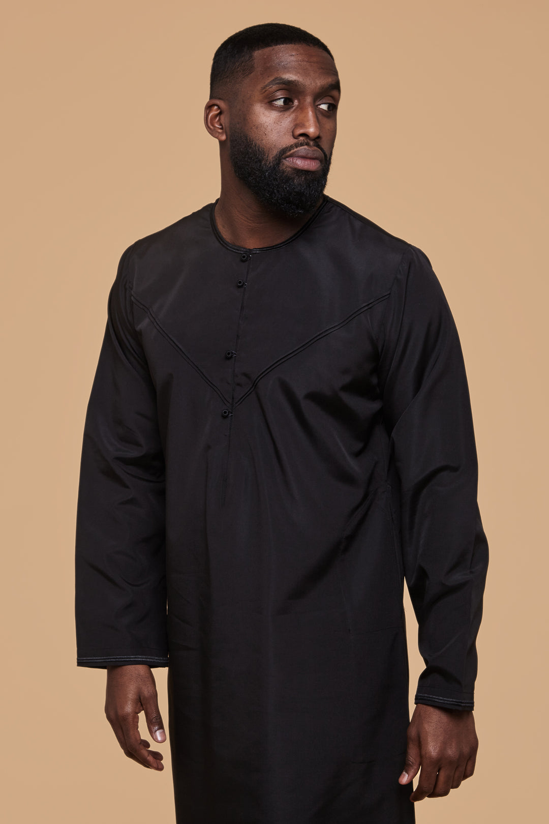 All Black Emirati Thobe - CAVE