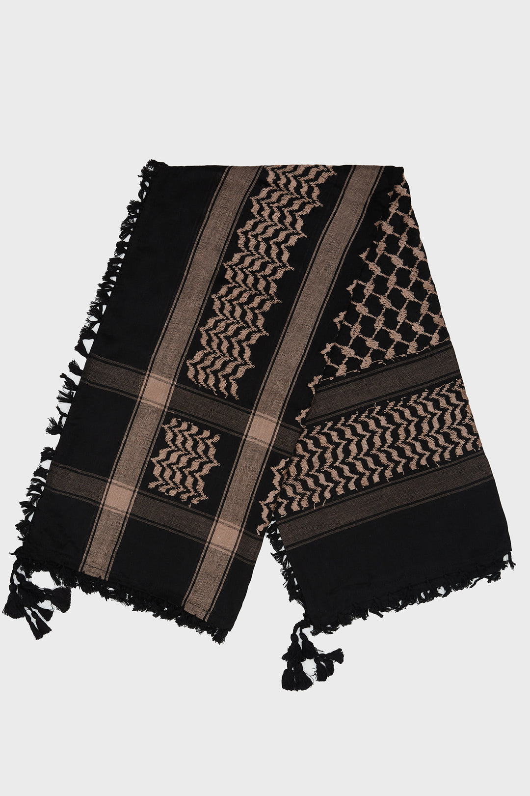Black Beige Keffiyeh Scarf – CAVE - Main Image