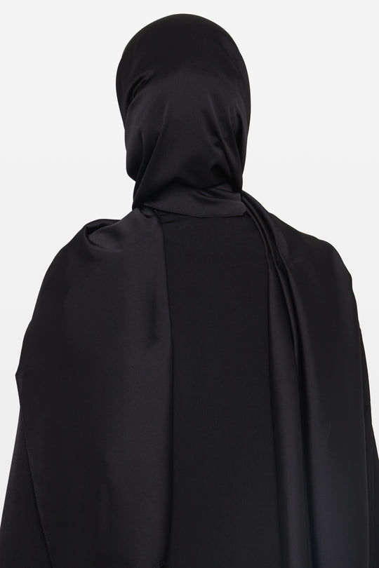 Black Grain Satin Hijab - CAVE